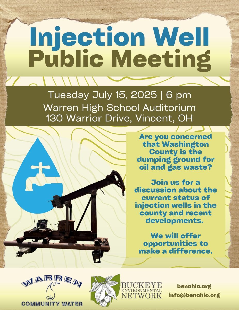 Flyer for Injection Well Public Meeting on July 15 at 6:00 p.m.